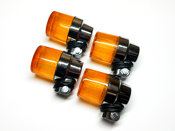 ヨーロピアン ウインカー CGC 300型 電球無 クロームメッキ ボディー オレンジレンズ 4個セット