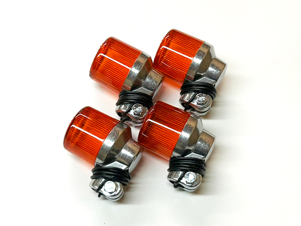 ヨーロピアン ウインカー CGC 500型 電球無 スチール研磨仕上ボディー オレンジレンズ 4個セット