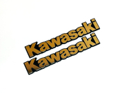 カワサキ 純正 タンク エンブレム Kawasaki ゴールド文字