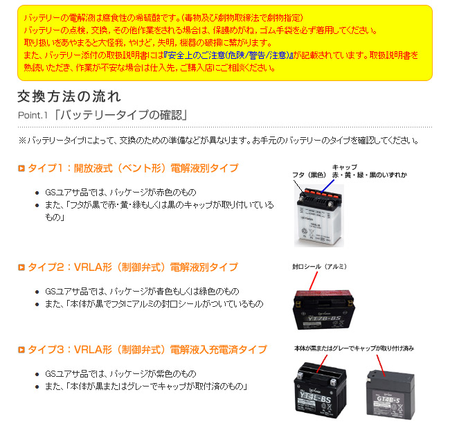 バッテリーの交換方法