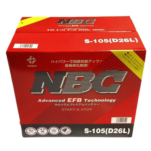 NBC S-105(D26L) バッテリー S-105 (D26L) 国産車 用 バッテリー アイドリングストップ車対応 NBC