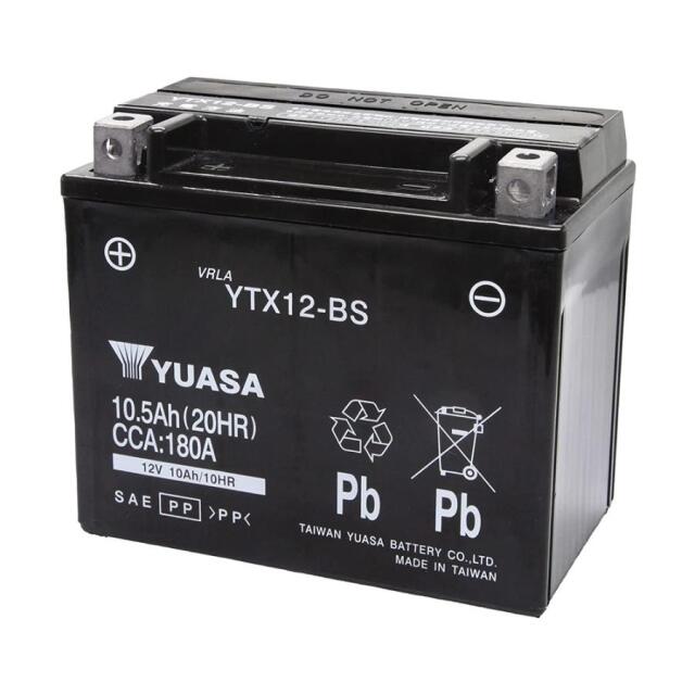 海外YUASA ユアサ バイク 用 バッテリー 【制御弁式】 YTX12-BS 【1年