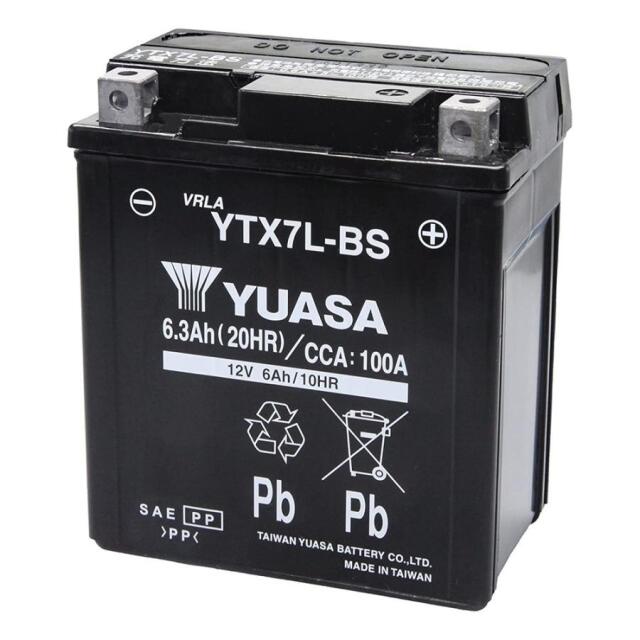 海外YUASA ユアサ バイク 用 バッテリー 【制御弁式】 YTX7L-BS 【PL