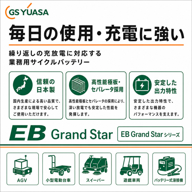 EB65-LER 【L型端子（外向き）】 GS ユアサ ディープサイクル
