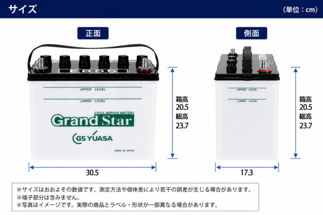 EB65-LER 【L型端子（外向き）】 GS ユアサ ディープサイクル
