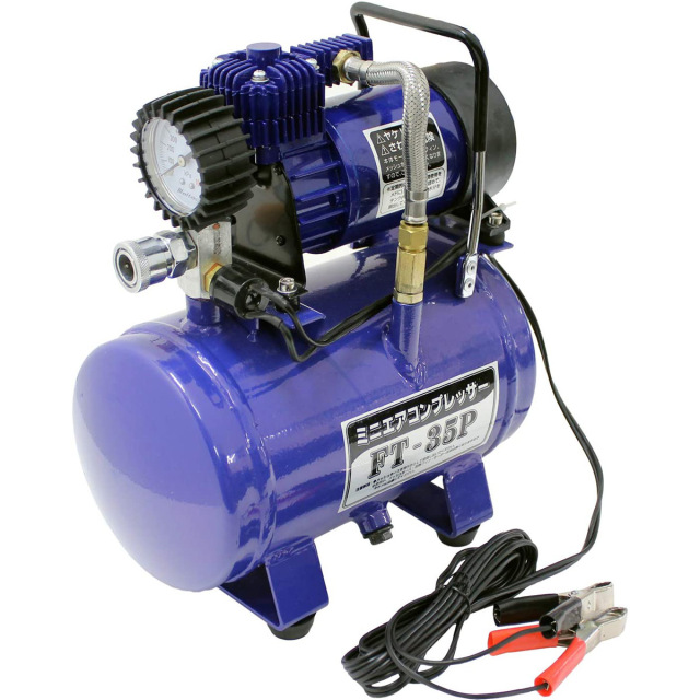 ミニエアコンプレッサー FT-35P DC12V 空気入れ等に 高圧力8キロ