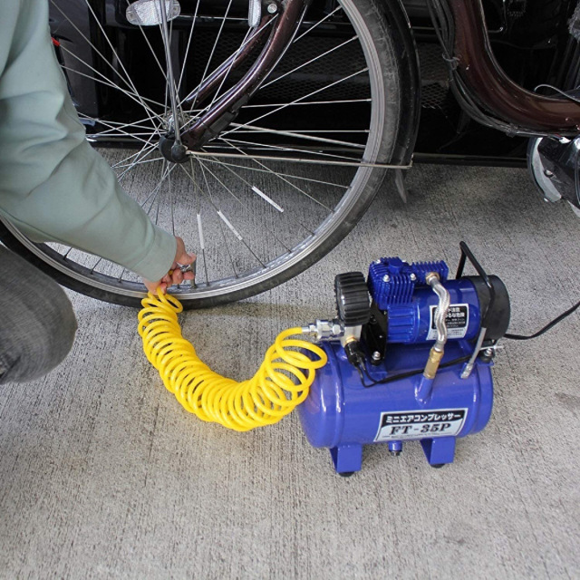 ミニエアコンプレッサー FT-35P DC12V 空気入れ等に 高圧力8キロ