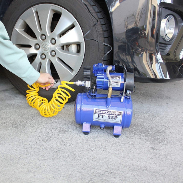 ミニエアコンプレッサー FT-35P DC12V 空気入れ等に 高圧力8キロ
