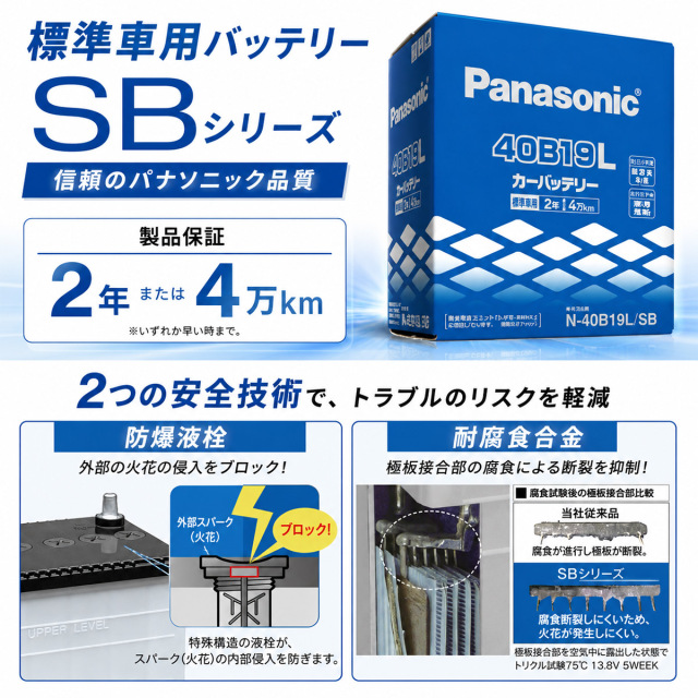 SBシリーズ N-40B19L/SB Panasonic パナソニック 国産車 自動車