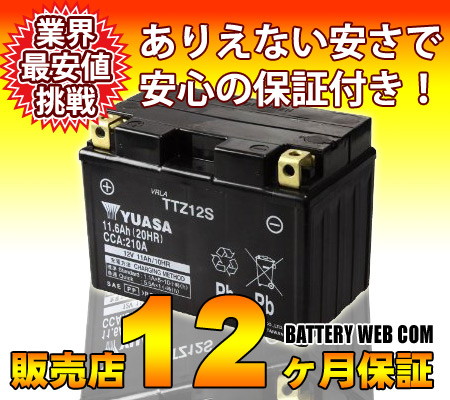 海外YUASA ユアサ バイク 用 バッテリー 【制御弁式】 TTZ12S 【1年