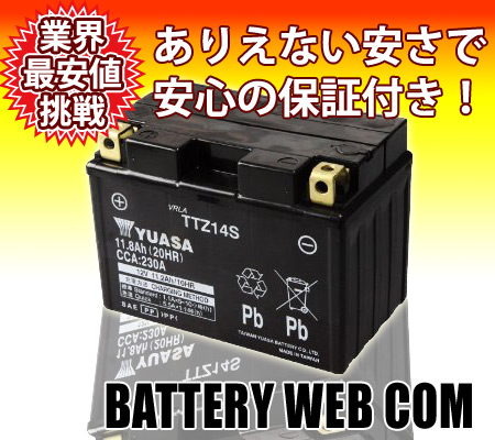海外YUASA ユアサ バイク 用 バッテリー 【制御弁式】 TTZ14S<BR