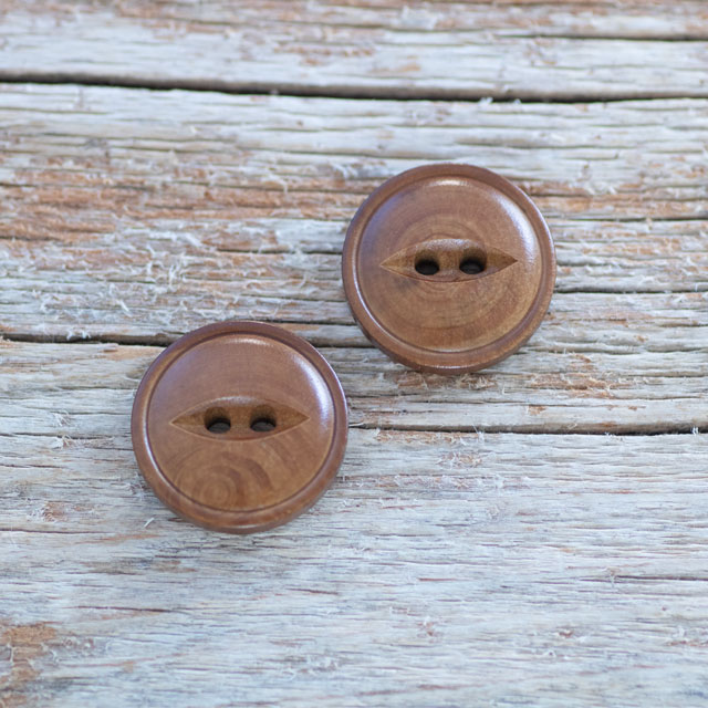 BT038 ツゲボタン 2穴 25mm 46ブラウン 猫目ウッドボタン