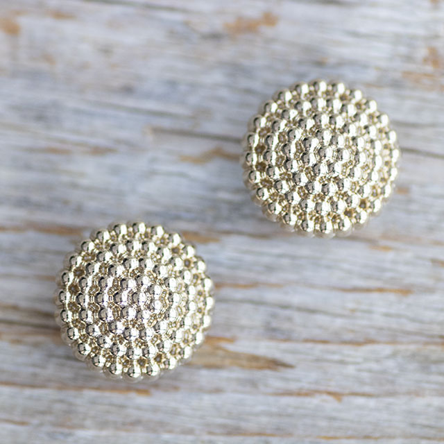 【ビーズメタルボタン】 ＃BT249 １穴 15mm C/#UG ゴールド