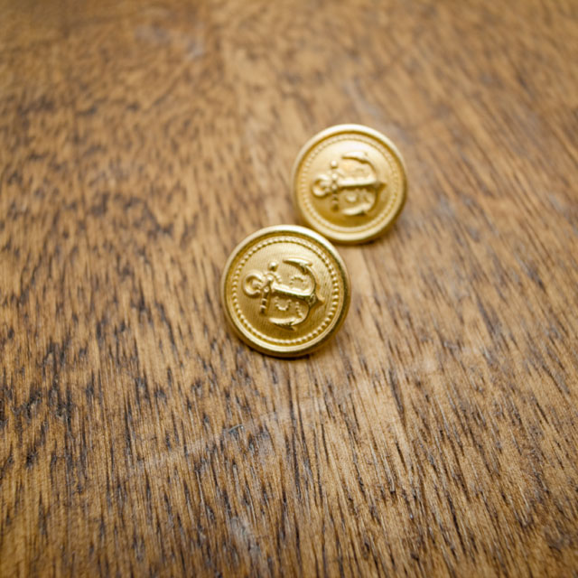 【丸型(マリンボタン)】真鍮ボタン#Ｍ５０３ 1穴15mm　C/#Ｇ消し