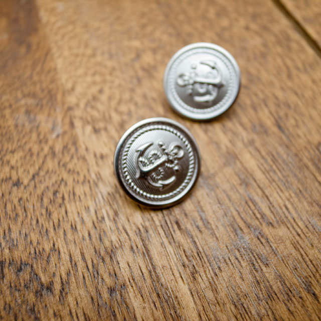 【丸型(マリンボタン)】真鍮ボタン#Ｍ５０３ 1穴18mm　C/#S消し