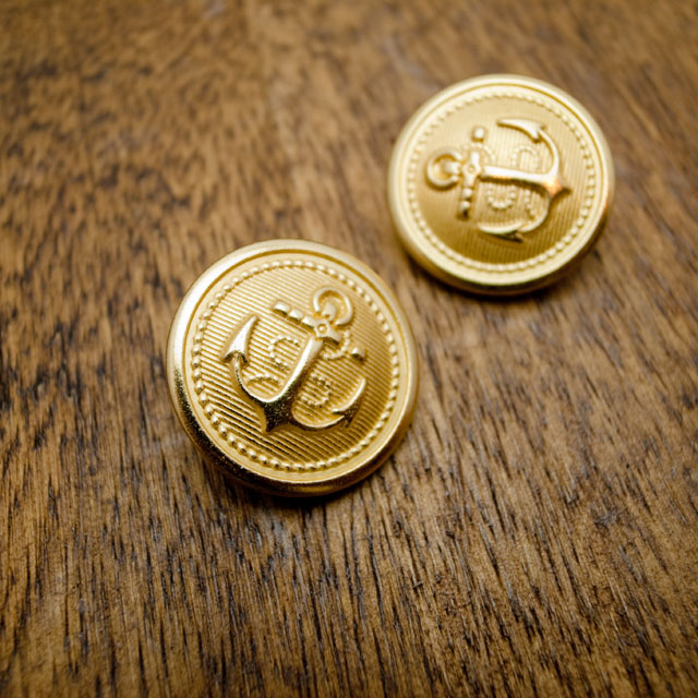 【丸型(マリンボタン)】真鍮ボタン#Ｍ５０３ 1穴25mm　C/#Ｇ消し