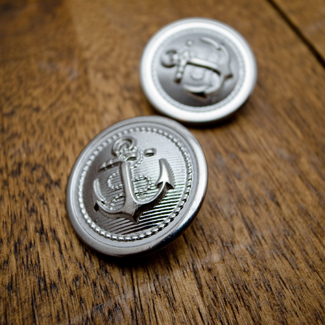 【丸型(マリンボタン)】真鍮ボタン#Ｍ５０３ 1穴30mm　C/#S消し