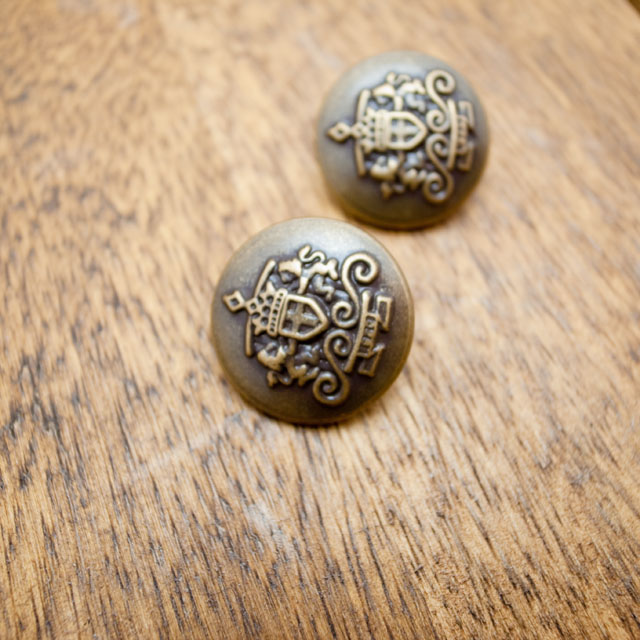 【丸型(エンブレムボタン)】真鍮ボタン#M950 1穴21mm　C/#AG