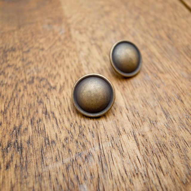 【丸型(シンプル足付きボタン)】真鍮ボタン#Ｍ９７０ 1穴15mm　C/#AG