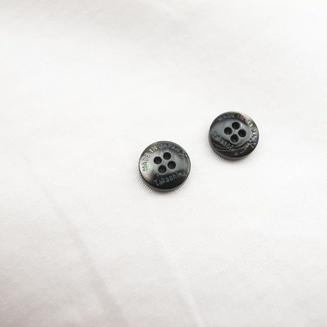 シャツ用ボタン(厚みのあるボタン) 黒蝶貝9mm | 貝ボタン□タカシマ□