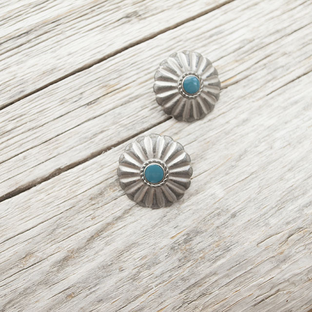 コンチョボタン　ターコイズ