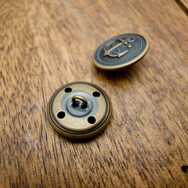 【丸型(マリンボタン)】真鍮ボタン#Ｍ５０３ 1穴21mm　C/#ＡＧ