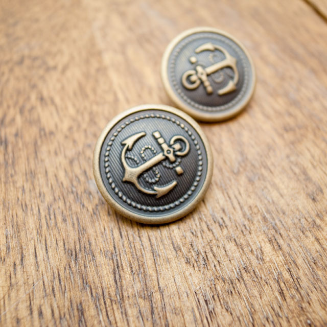 マリン　アンティーク　イカリ真鍮 マリン（イカリ）ボタン 13mm | 《ボタン専門店タカシマ》 貝