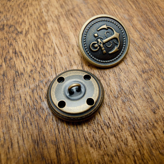 【丸型(マリンボタン)】真鍮ボタン#Ｍ５０３ 1穴23mm　C/#ＡＧ