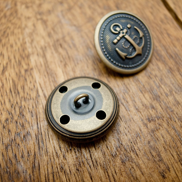 【丸型(マリンボタン)】真鍮ボタン#Ｍ５０３ 1穴25mm　C/#ＡＧ