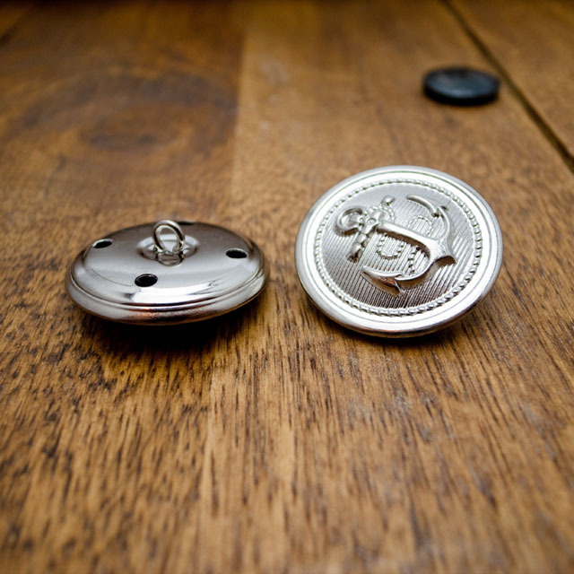 【丸型(マリンボタン)】真鍮ボタン#Ｍ５０３ 1穴30mm　C/#S消し