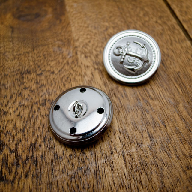 【丸型(マリンボタン)】真鍮ボタン#Ｍ５０３ 1穴30mm　C/#S消し