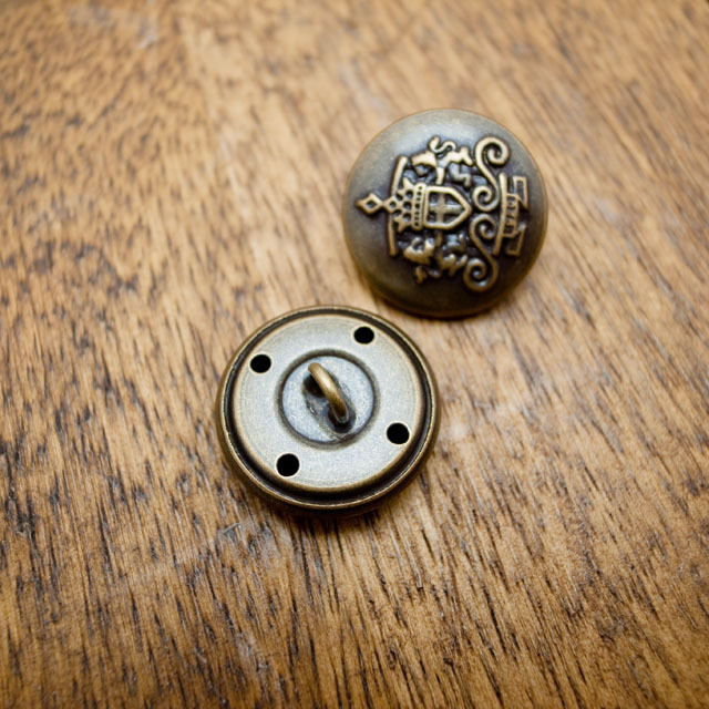 【丸型(エンブレムボタン)】真鍮ボタン#M950 1穴21mm　C/#AG