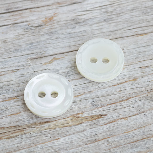【丸型(デザイン ステッチ)】高瀬貝ボタン#bt036 2穴13mm