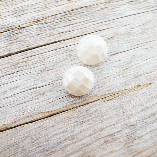 デザイン貝ボタン 四角×メタル 茶蝶貝18mm | 貝ボタン□タカシマ□