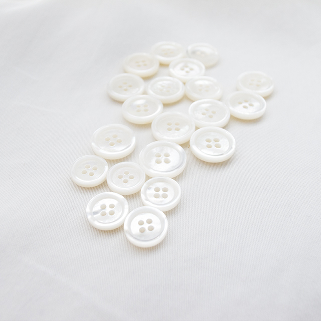 シャツ用ボタン(厚みのあるボタン) 白蝶貝9mm&11.5mmセット | 貝