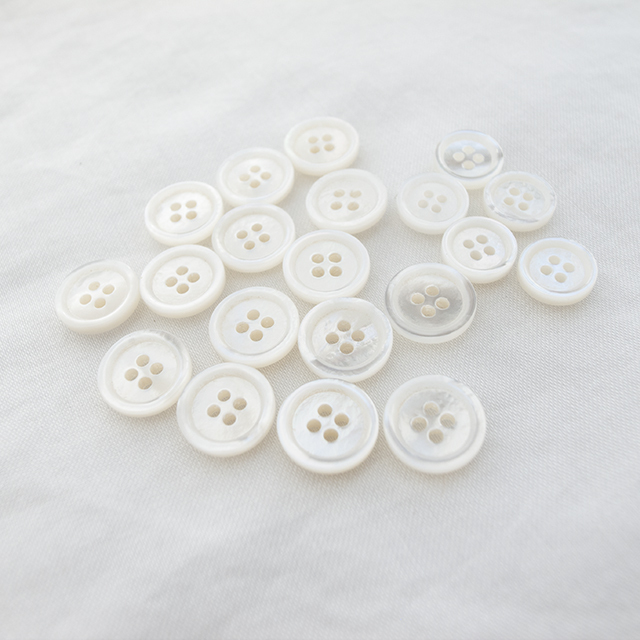シャツ用ボタン(厚みのあるボタン) 白蝶貝9mm&10mmセット | 貝