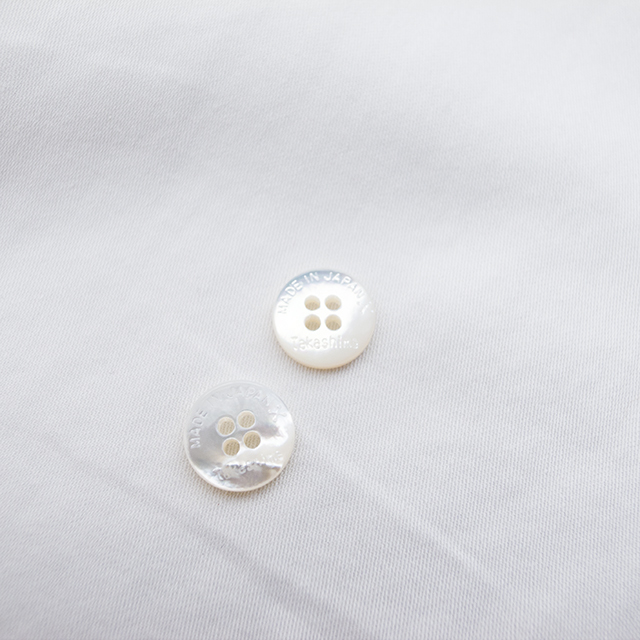 シャツ用ボタン(厚みのあるボタン) 白蝶貝10mm | 貝ボタン□タカシマ□