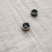 【厚みのあるボタン(4mm厚)】黒蝶貝貝ボタン#bt131 4穴10mm