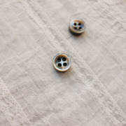 【厚みのあるボタン(4mm厚)】黒蝶貝貝ボタン#bt131 4穴9mm