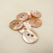 【丸型(染めボタン 皿型)】アコヤパールシェル 貝ボタン#00104 2穴20mm C/#apricot