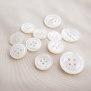 【厚みのある形(ジャケット用 3mm厚)】白蝶貝ボタン#00017JK 4穴15mm&20mmセット ＊＊＊10％OFF＊＊＊