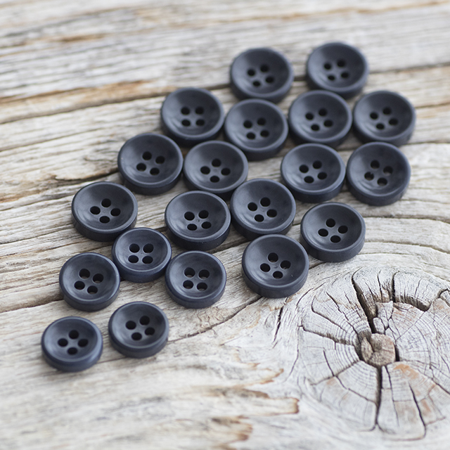 【丸型（厚みのあるボタン）】ナットボタン ＃ONT11H 4穴 C/#58ダークネイビー 9mm5個&10mm15個シャツ用ボタンセット　＊＊＊10％OFF＊＊＊