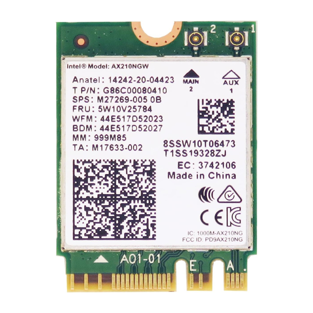 Skynew Wi-Fiモジュール Wi-Fi6E対応 インテルAX210NGW M.2 2230 802.11ax (2.4Ghz / 5Ghz / 6Ghz) ネットワークカード Bluetooth 5.2対応 Wi-Fiカード ワイヤレスカード AX210NGW
