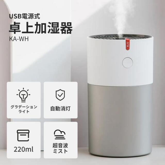 Skynew 加湿器 卓上 静音 超音波式 LED 220ml Type-C 加湿量:約30~50mL