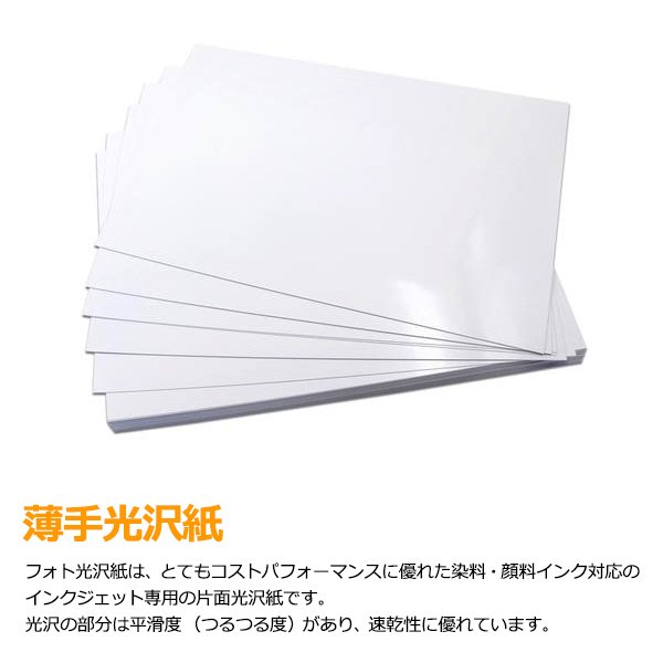 光沢紙 薄手 片面印刷 A4サイズ