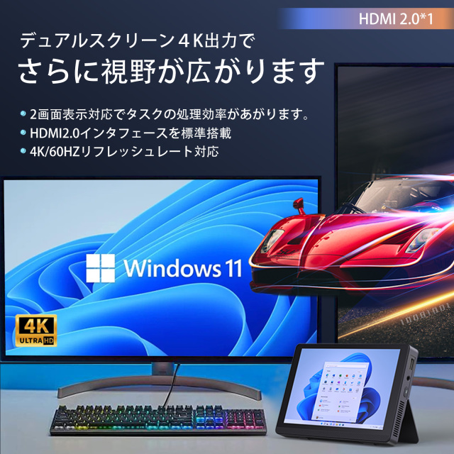 Skynew ミニPC Intel N100 / 16GB / 512GB SSD / Win11/ HDMI×1