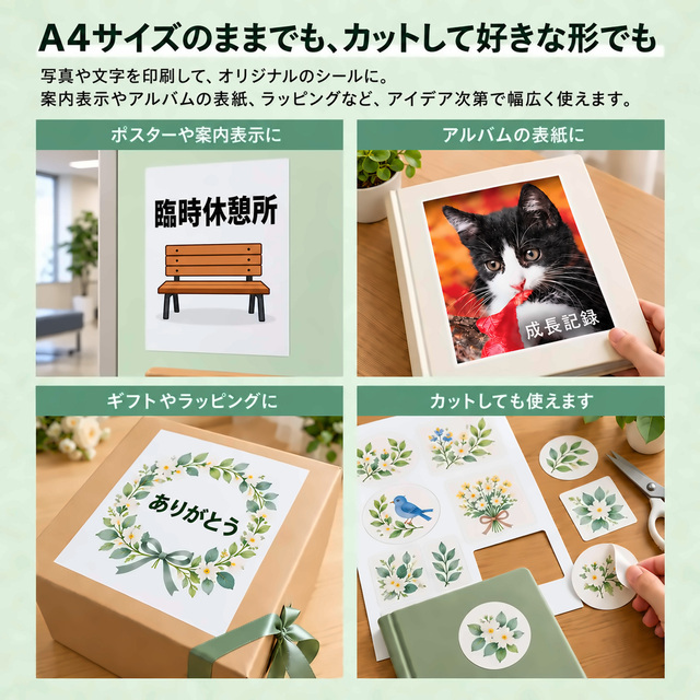 A4マットラベルシール MS-A4の用途と商品特長