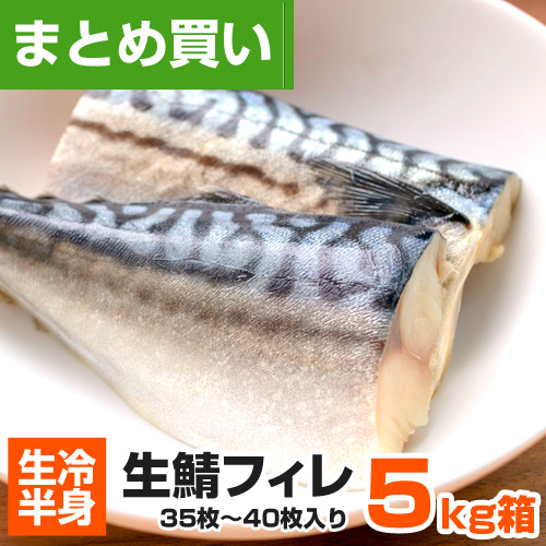 【まとめ買い】生サバフィレ 5kg 35～40枚