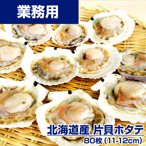 【業務用】片貝ホタテ 11-12cm　80枚　(8枚×10) ｜1枚￥198