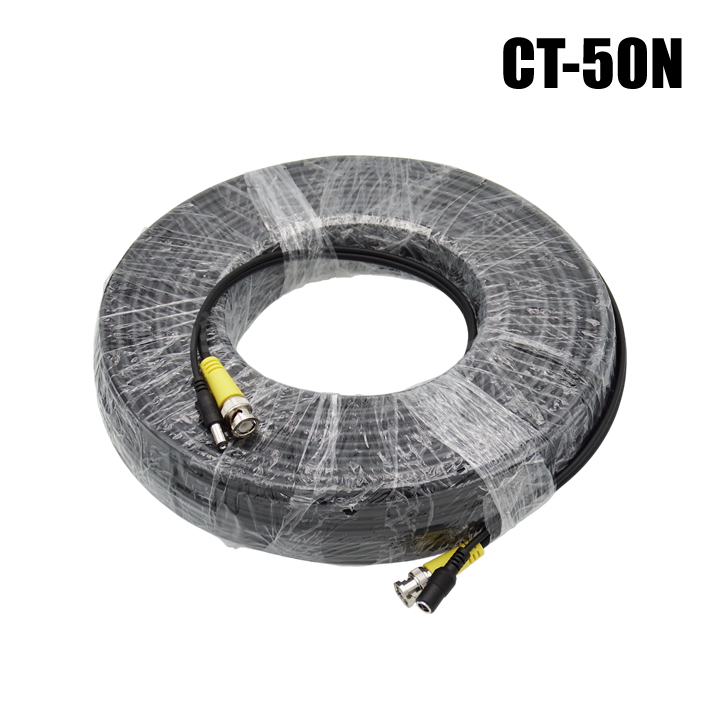 防犯カメラ ケーブル 4K対応 電源・映像ワンケーブル配線 3C-2B 二重シールド 【CT-50N  BNC/50m】